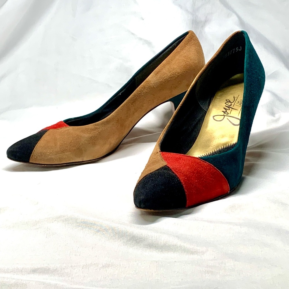 1980s Faux Suede Stiletto Pumps